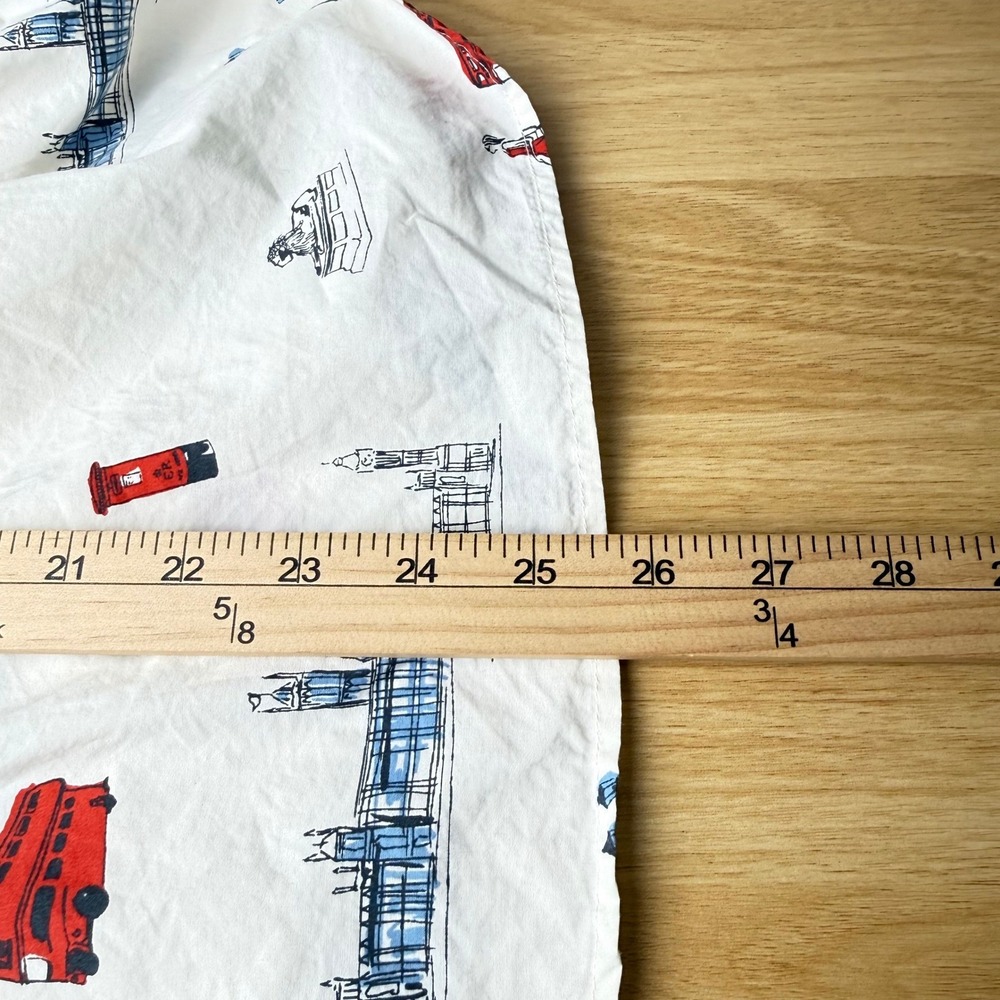 Boden White Button-Down Shirt with Red & Blue London Prints - Picture 7 of 10